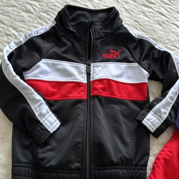 2T and 24m Puma  up spring jackets with pockets, black white red blue - Picture 2 of 14